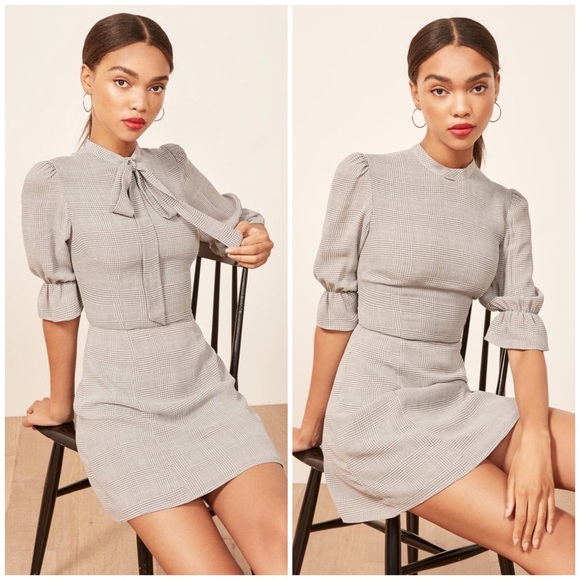 Reformation Cassie Tie Neck Minidress - Picture 2 of 8